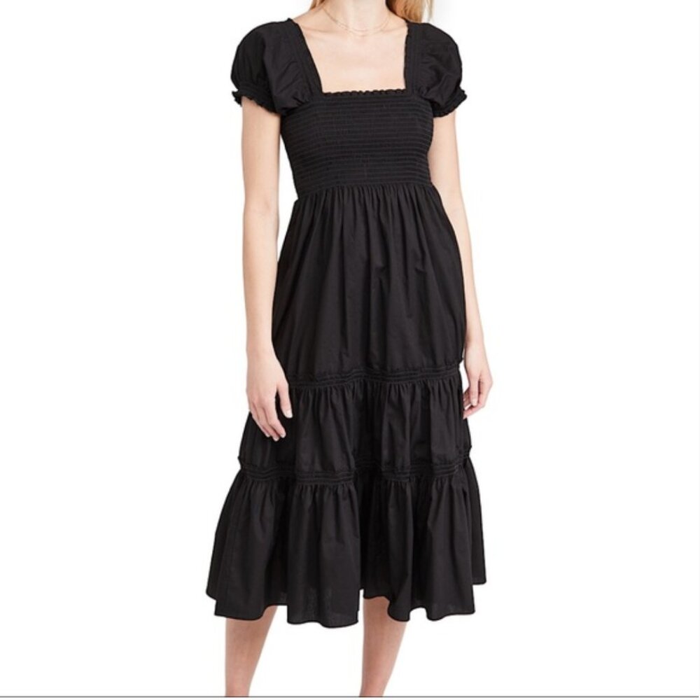 OPT Daphne Smocked Dress – Black – Size M